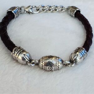 Brighton Retired Silver and Brown Women's Bracelet